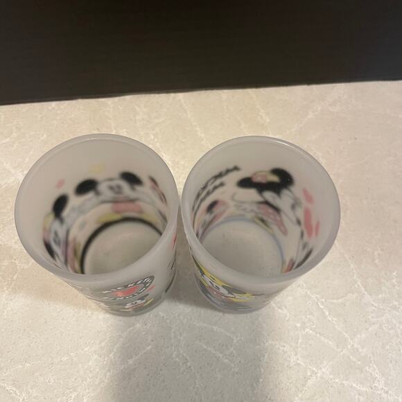 Vintage Frosted Mickey and Minnie mouse drinking glasses collectible Disney - Picture 7 of 12